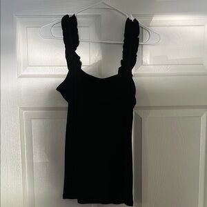 Black Ruffled Tank